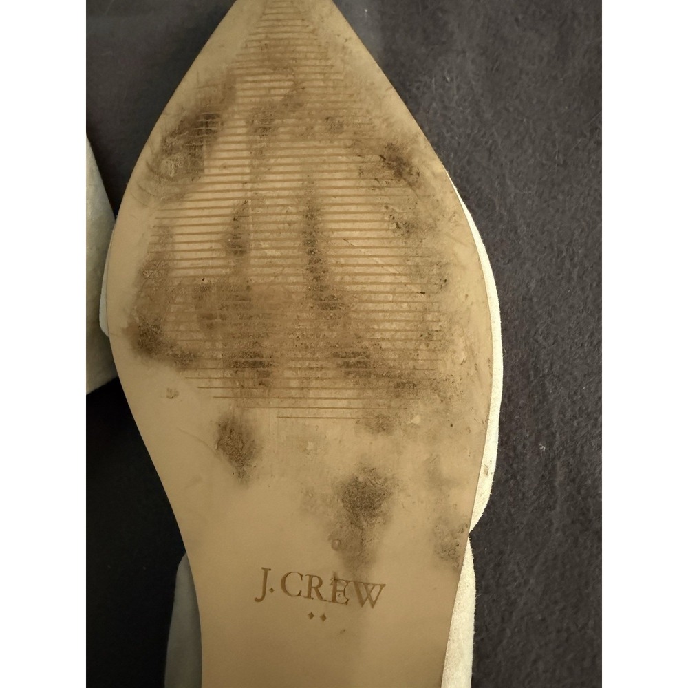 J. Crew Women's Zoe D'Orsay Flats Beige Tan Suede Pointed Toe Slip-On Shoes 8.5 - Picture 9 of 9